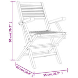 Tuinstoelen Inklapbaar 55X2X90 Cm Massief Teakhout