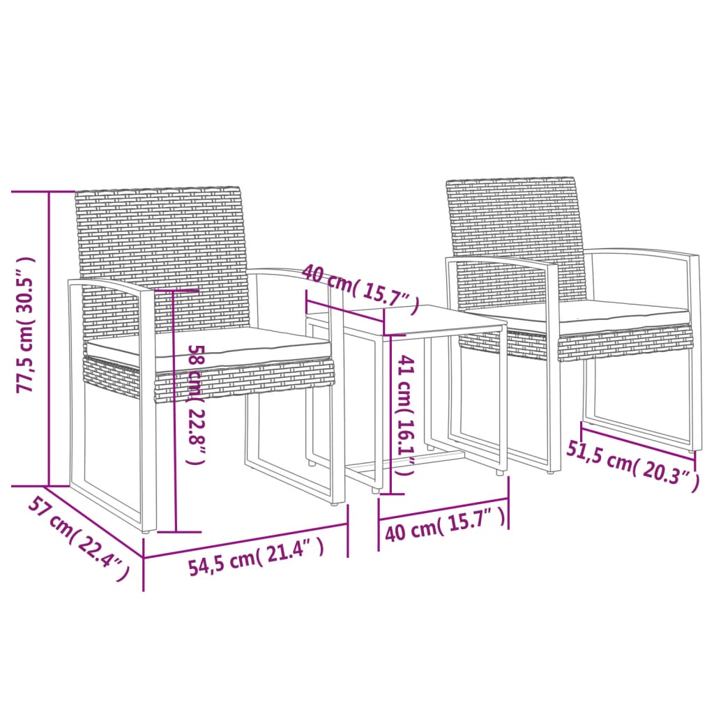 -Delige Tuinset Met Kussens Polypropeen Rattan