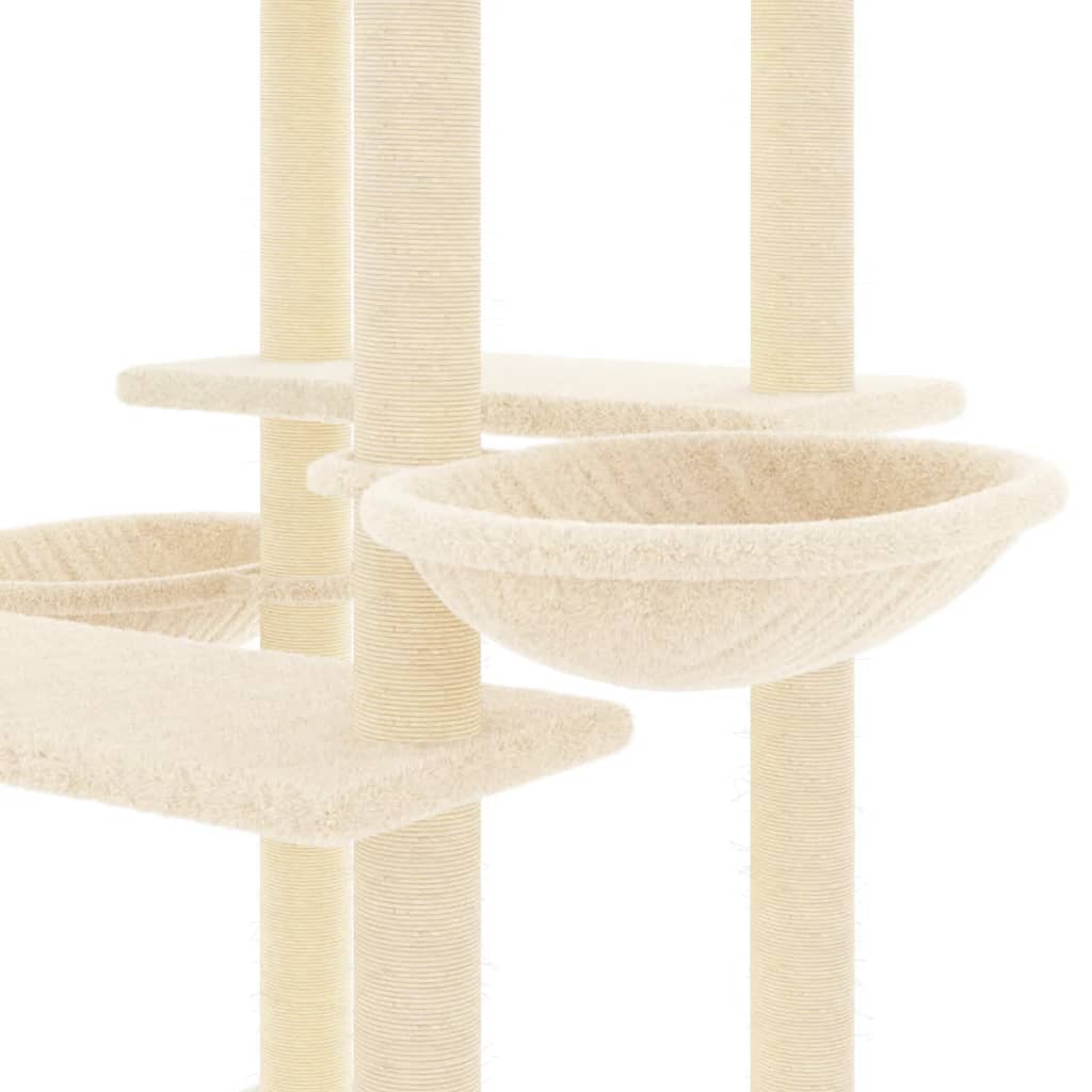 Kattenmeubel Met Sisal Krabpalen 133 Cm Crèmekleurig