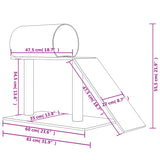 Kattenmeubel Met Tunnel En Ladder 55,5 Cm Crèmekleurig