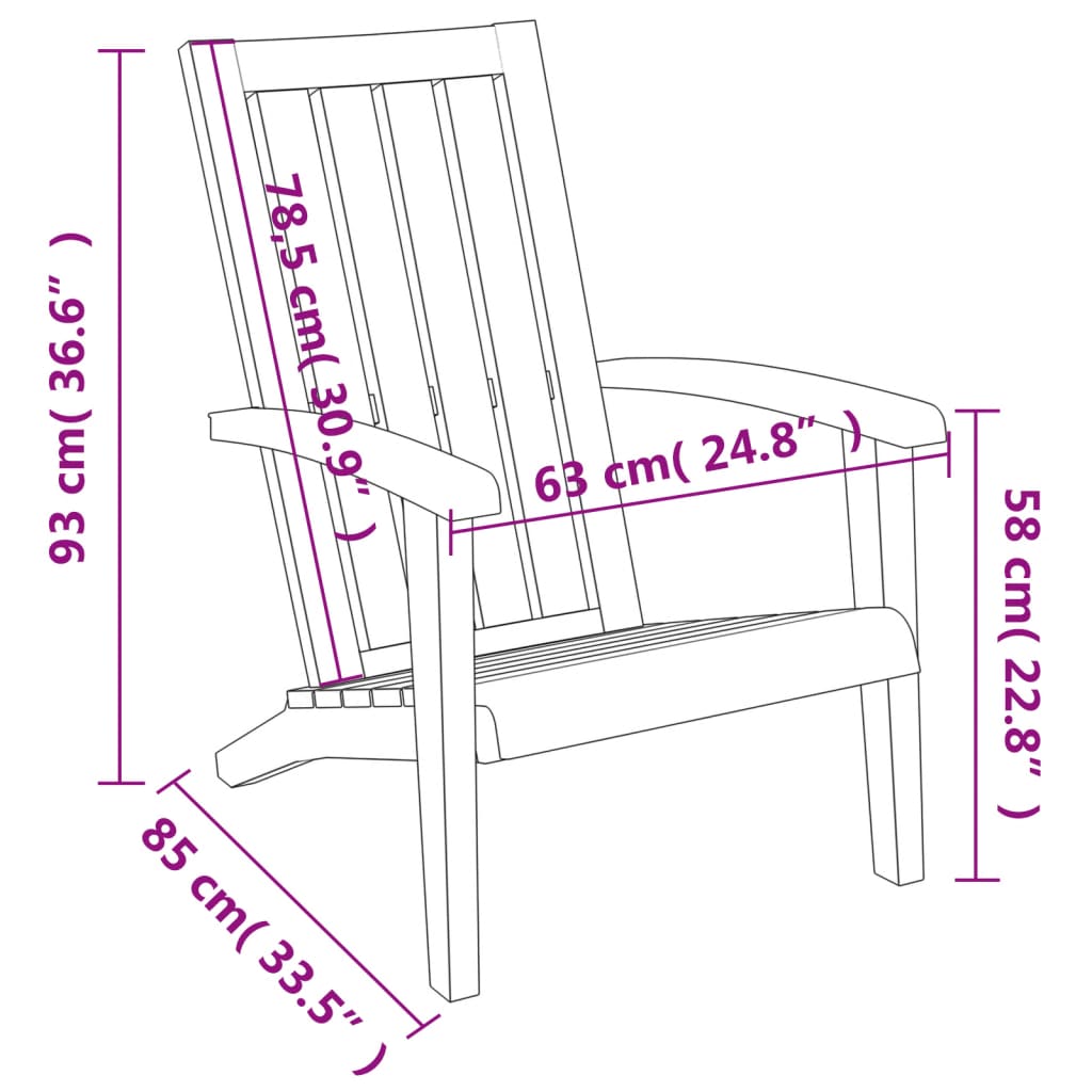 Tuinstoelen Adirondack Polypropeen