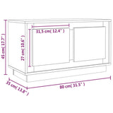 Tv-Meubel 80X35X45 Cm Bewerkt Hout