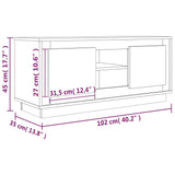 Tv-Meubel 02X35X45 Cm Bewerkt Hout