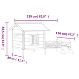 Hondenhok 159X120X88,5 Cm Massief Grenenhout Bruin