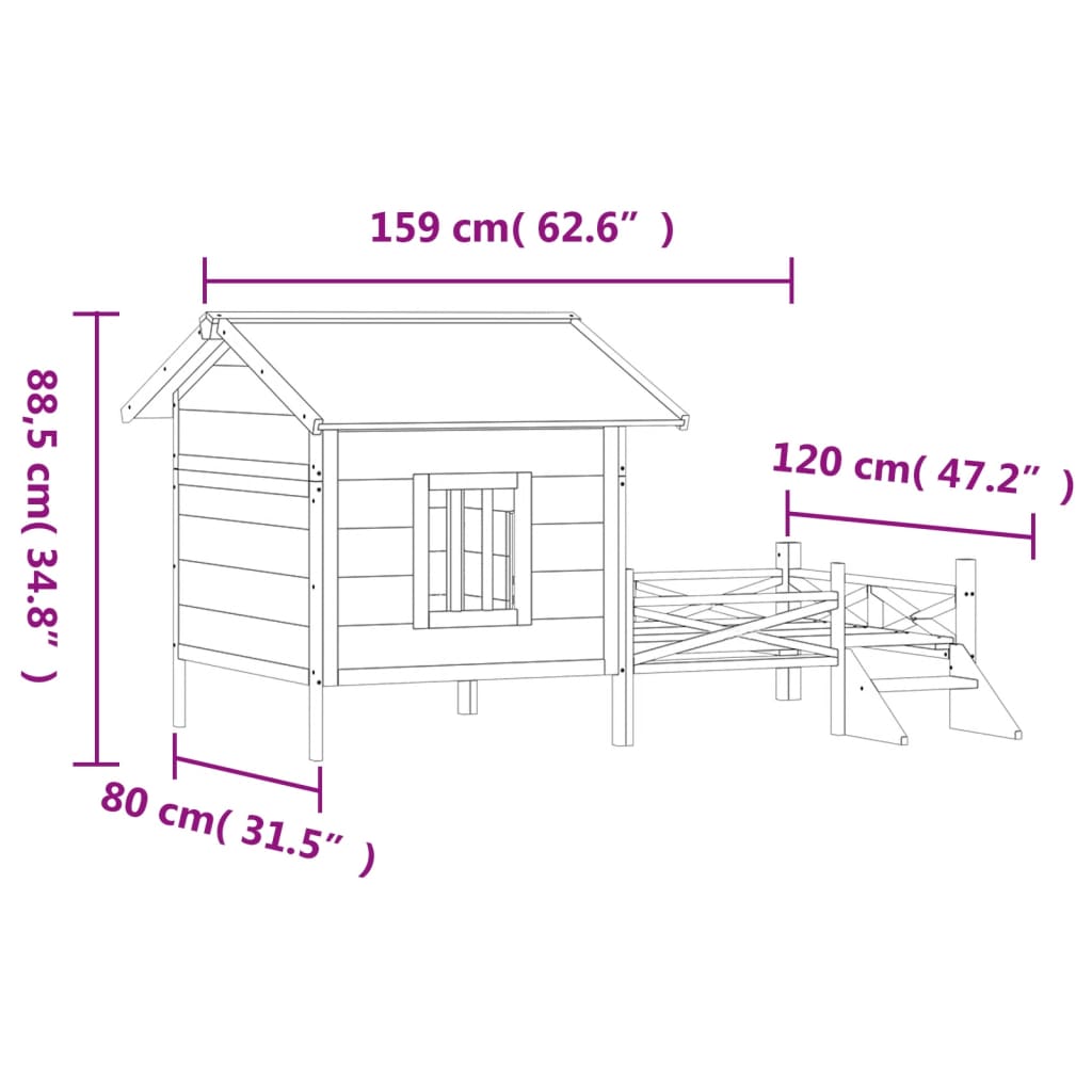 Hondenhok 159X120X88,5 Cm Massief Grenenhout Grijs