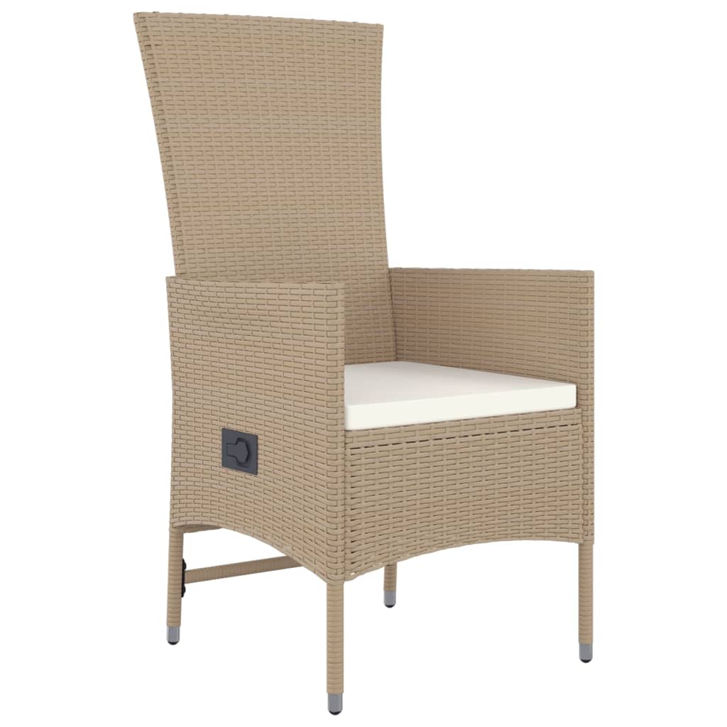 5-Delige Tuinset Met Kussens Poly Rattan Beige