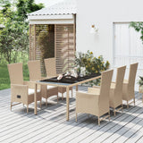 5-Delige Tuinset Met Kussens Poly Rattan Beige