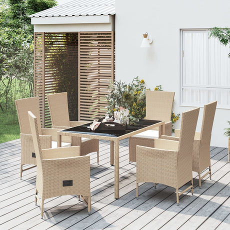 5-Delige Tuinset Met Kussens Poly Rattan Beige