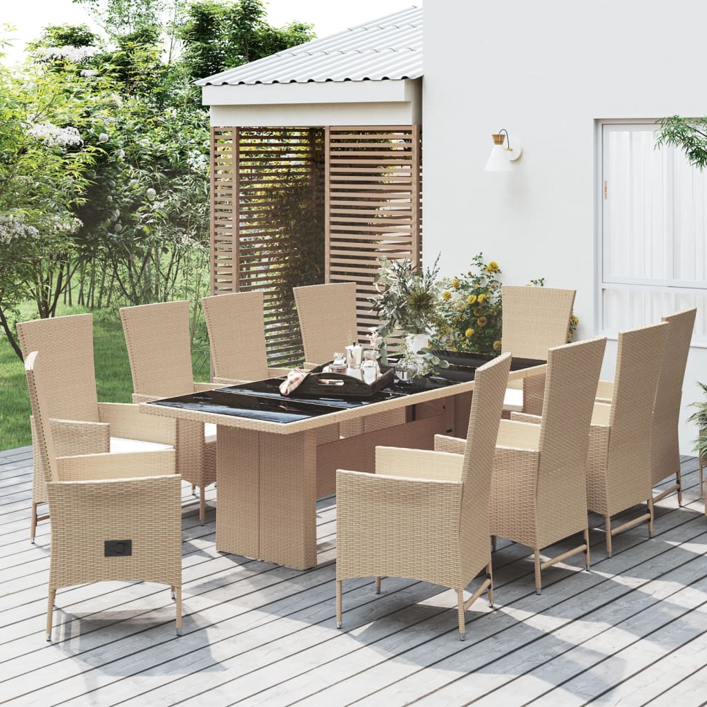 5-Delige Tuinset Met Kussens Poly Rattan Beige