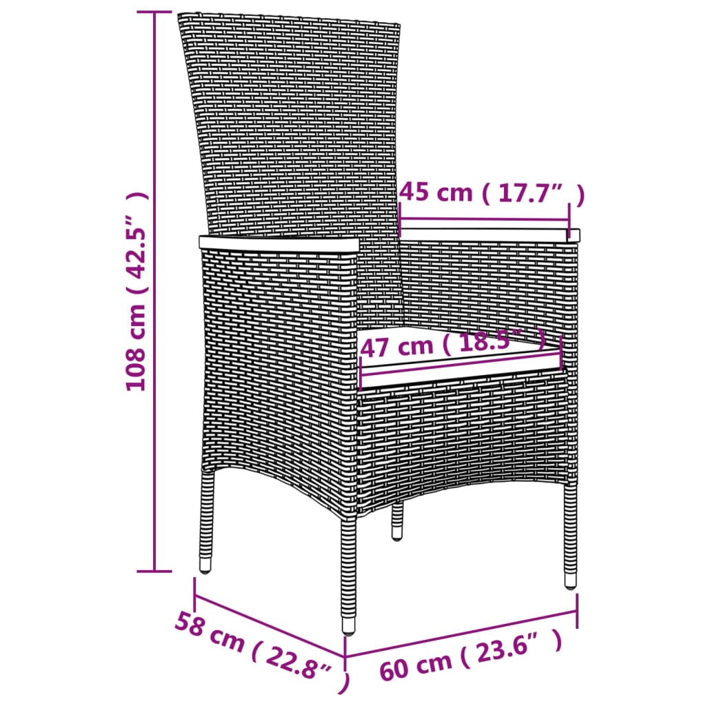 -Delige Loungeset Poly Rattan En