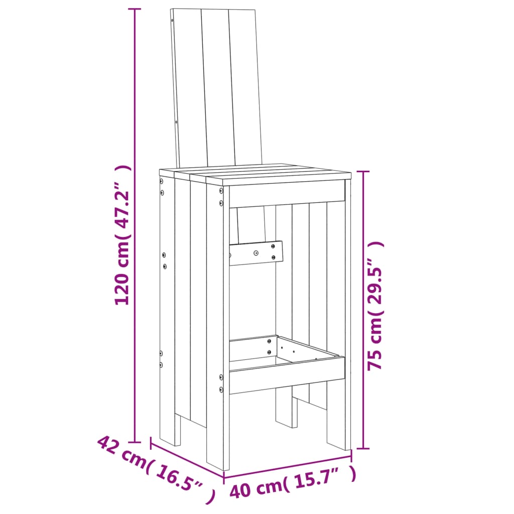 -Delige Barset Massief Grenenhout Wit