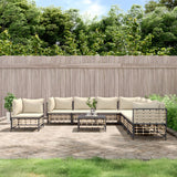 -Delige Loungeset Met Kussens Poly Rattan Antracietkleurig