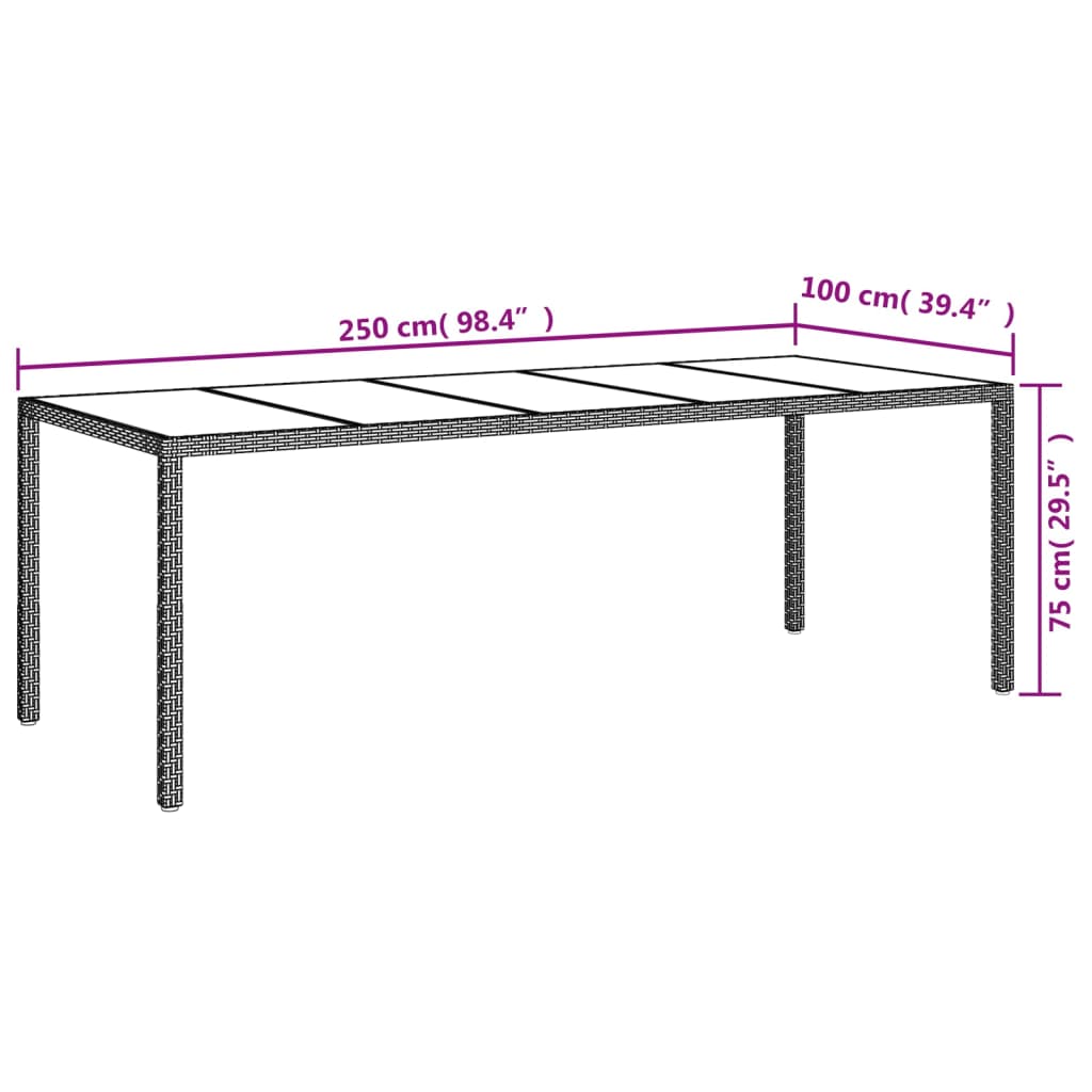 -Delige Tuinset Poly Rattan Zwart