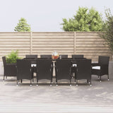 -Delige Tuinset Poly Rattan Zwart