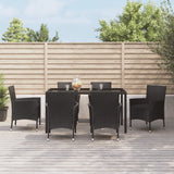 -Delige Tuinset Met Kussens Poly Rattan Zwart