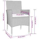 -Delige Tuinset Met Kussens Poly Rattan Zwart