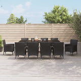 -Delige Tuinset Met Kussens Poly Rattan Zwart