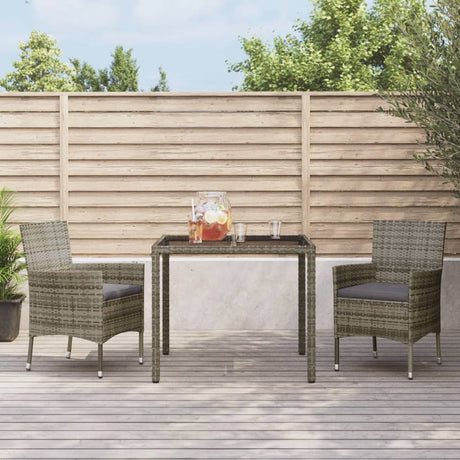 -Delige Tuinset Met Kussens Poly Rattan Grijs