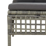 -Delige Loungeset Met Kussens Poly Rattan Grijs