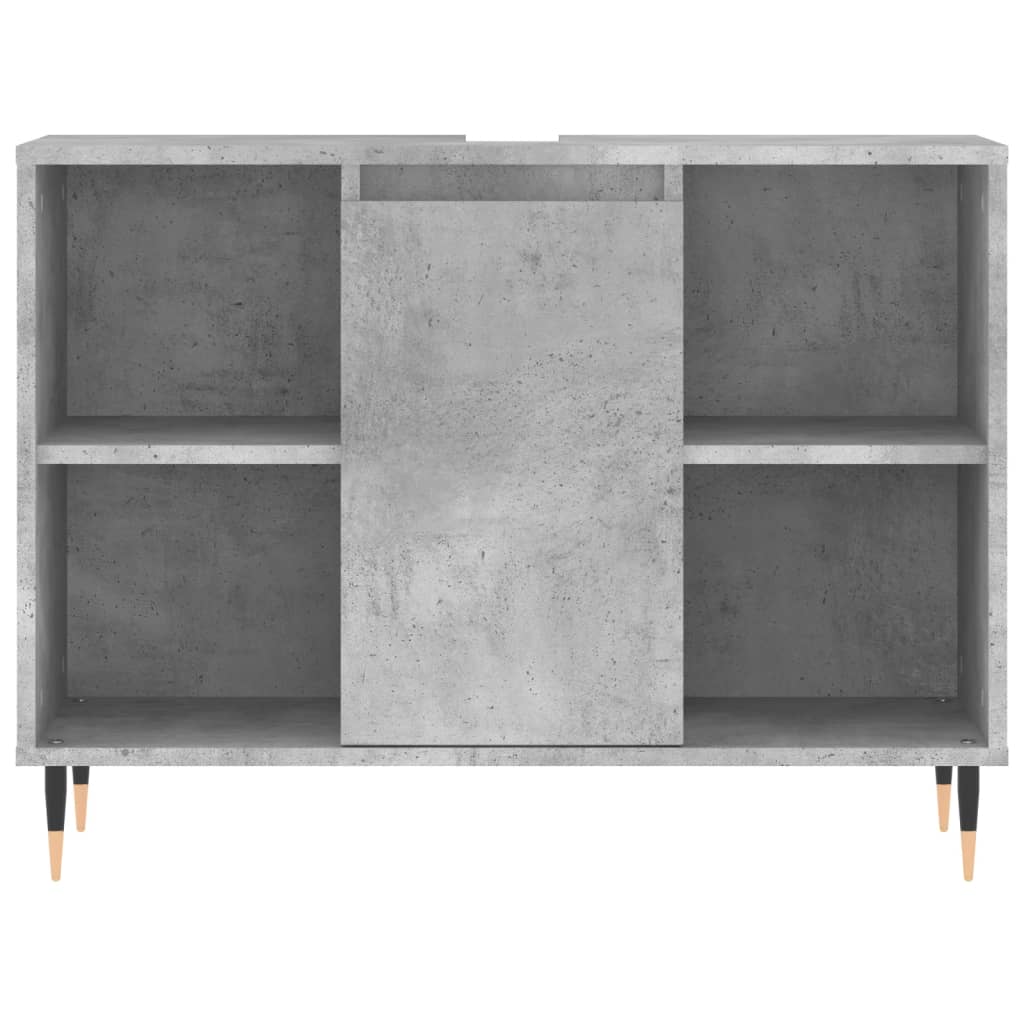 Badkamerkast 80X33X60 Cm Bewerkt Hout Betongrijs