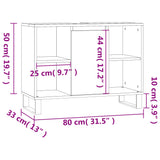 Badkamerkast 80X33X60 Cm Bewerkt Hout Hoogglans Wit