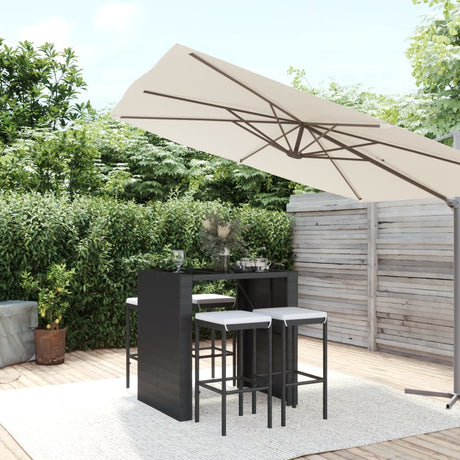 -Delige Tuinbarset Met Kussens Poly Rattan