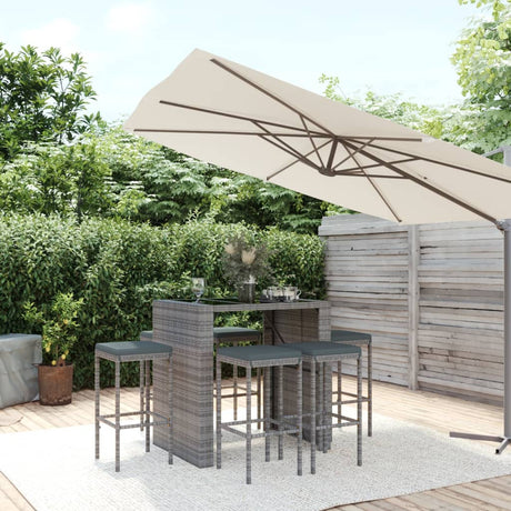 -Delige Tuinbarset Met Kussens Poly Rattan