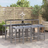 -Delige Tuinbarset Met Kussens Poly Rattan