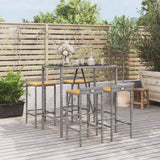 -Delige Tuinbarset Poly Rattan En Massief Acaciahout