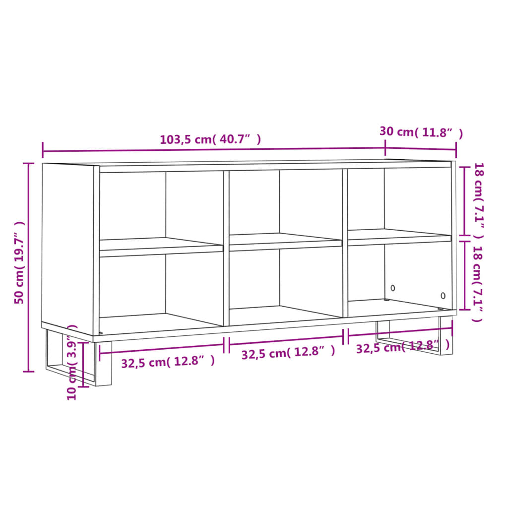 Tv-Meubel 03,5X30X50 Cm Bewerkt Hout