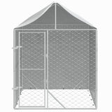 Hondenkennel Met Dak 2X2X2,5 M Gegalvaniseerd Staal Zilver