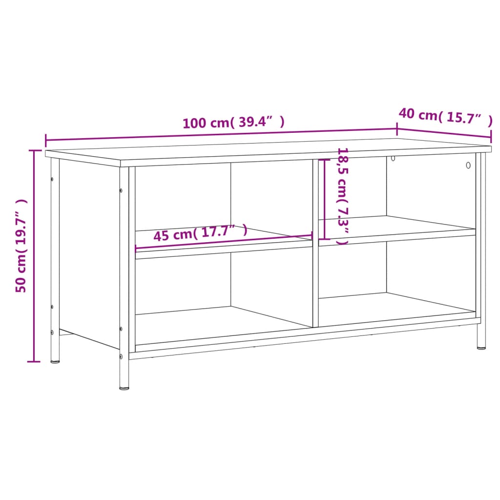 Tv-Meubel 00X40X50 Cm Bewerkt Hout Kleurig