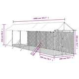 Hondenkennel Met Dak 2X10X2,5 M Gegalvaniseerd Staal Zilver