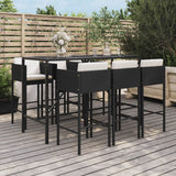 -Delige Tuinbarset Met Kussens Poly Rattan