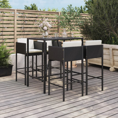 -Delige Tuinbarset Met Kussens Poly Rattan