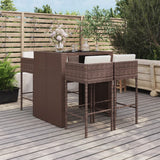 -Delige Tuinbarset Met Kussens Poly Rattan