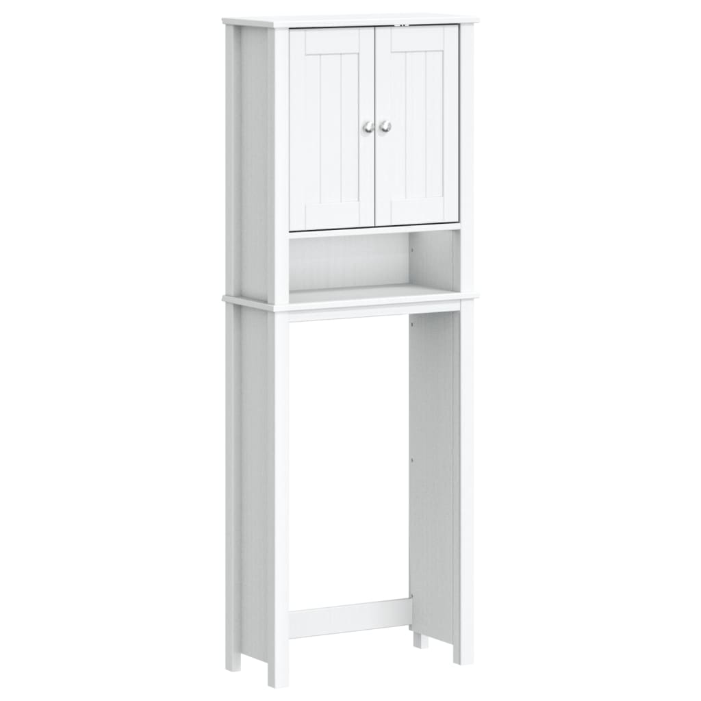 Toiletmeubel Berg 60X27X164,5 Cm Massief Hout Wit