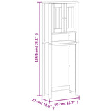 Toiletmeubel Berg 60X27X164,5 Cm Massief Hout Wit