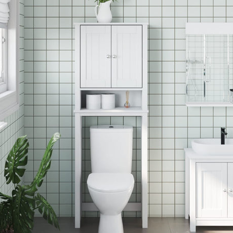 Toiletmeubel Berg 60X27X164,5 Cm Massief Hout Wit