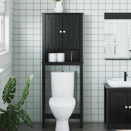 Toiletmeubel Berg 60X27X164,5 Cm Massief Hout Wit