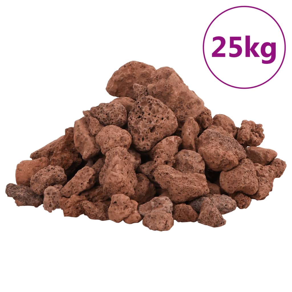 Lavastenen 25 Kg 1-2 Cm Rood